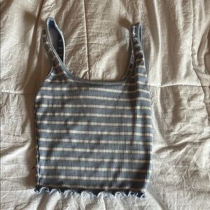 Striped Blue and Cream Women's Top